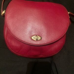 Vintage Coach Madison Red Leather Crossbody Bag